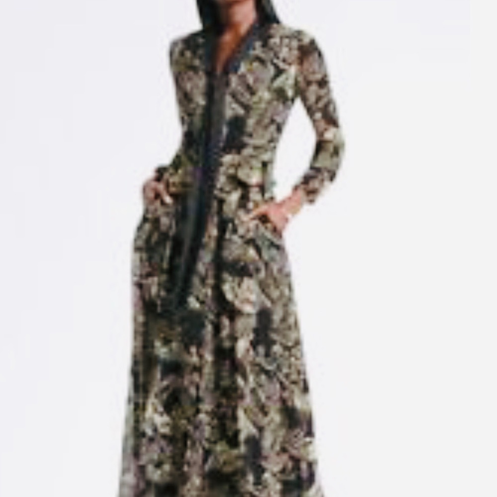 Banana Republic Black and Green Maxi Dress